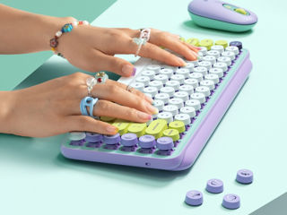 Клавиатура - «Logitech POP Mechanical With Emoji Keys RUS 920-010717 Daydream-Mint» foto 2