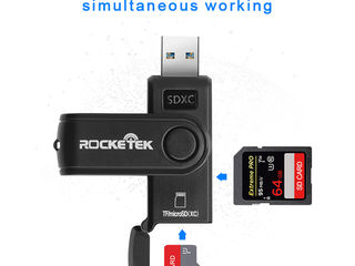 Rocketek USB 3.0 Card Reader USB, Картридер Micro SD, USB 3.0 Hub, USB концентратор foto 7