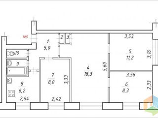 Apartament cu 2 camere, 65 m², Botanica, Chișinău foto 10