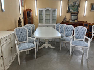 Masa alba cu 8 scaune,produs din lemn, Белый стол с 8 стульями, деревянное изделие, foto 17