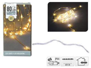 Luminite De Craciun "Fir" 80Led Alb-Cald, 6M Cablu Transparent