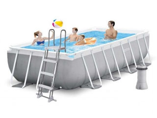 Intex Piscină Prism Frame Rectangular 400x200x100cm, 6836L, cadru metalic