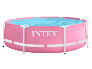 Intex Бассейн Pink Metal Frame 244х76 см, 2843 л, металлический каркас фото 0