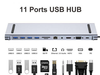 Док станции для ноутбукаnterfață hardware	USB tip C, Ethernet, HDMI, audio de 3,5 mm, USB 3.0 Dispoz foto 2