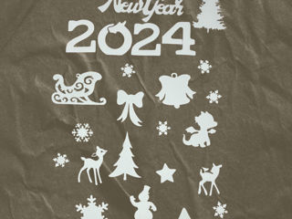 Decor de Revelion pentru geam
