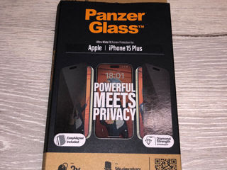 iPhone 15 Plus Sticla de Protectie защитное стекло PanzerGlass Privacy foto 4