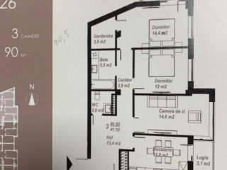 Apartament cu 2 camere, 90 m², Centru, Ialoveni foto 1