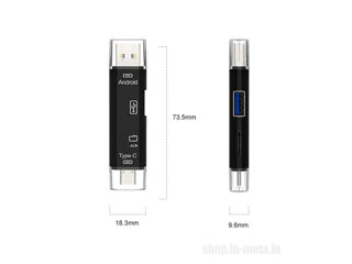 Card Reader 5 in 1 USB 3.0 USB-C, USB, Micro USB, SD, TF Memory Card Reader OTG Adapter. OTG Адаптер foto 4