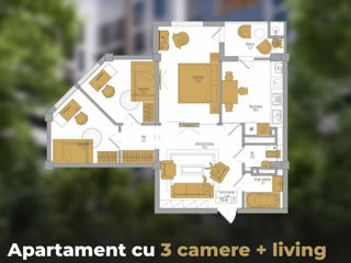 Apartament cu 3 camere, 74 m², Telecentru, Chișinău foto 2