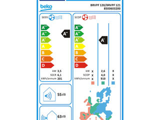 Aer conditionat Beko Brvpf120, 12000 BTU, A++/A+, Functie Incalzire, Inverter foto 7