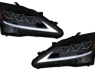 Faruri Full LED Semnal Dinamic compatibil cu LEXUS XE20 (2006-2013) Negru foto 3