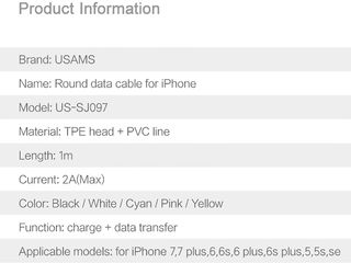 iPhone универсальный usb-кабель, он поддерживает дату синхронизации и зарядки - 60 лей  Технические foto 5