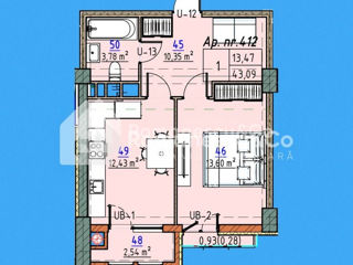 Apartament cu 1 cameră, 43 m², Râșcani, Chișinău foto 2
