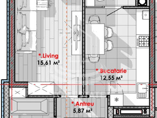 Apartament cu 1 cameră, 42 m², Botanica, Chișinău foto 5