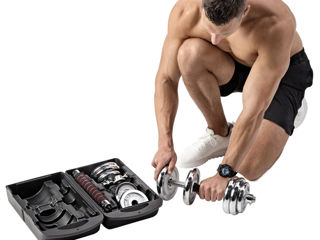 Set antrenament STC21 Abisal chrome dumbbell 20kg HMS în case тренировочный сет foto 5