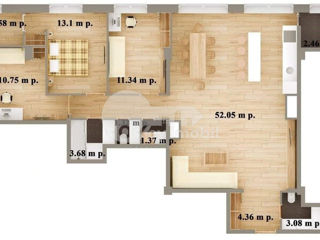 Apartament cu 4 camere, 107 m², Centru, Chișinău foto 2