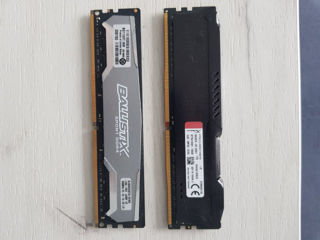 16 Gb. 2 X DDR4, 2400 Mhz, 8+8 GB (Kingston HyperX, Ballistix)