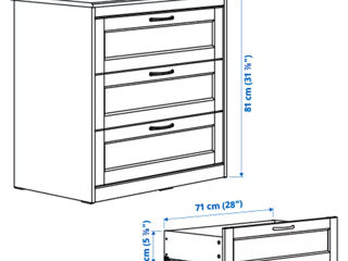 Comodă Ikea cu 3 sertare spațioase foto 6