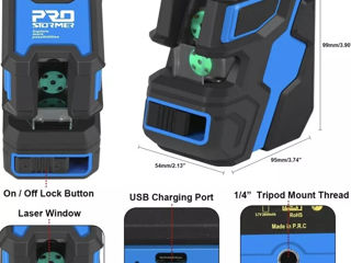 Pro Stormer PRO-LS16-G Laser Level Cross Line Self Leveling Horizontal and Vertical Green foto 2