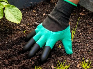 Садовые перчатки Garden Gloves с пластиковыми наконечниками. foto 2