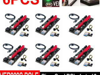 6X PCI-E Riser Card PCIe Rig 1x to 16x USB 3.0 Data Cable Bitcoin Mining VER009S foto 3