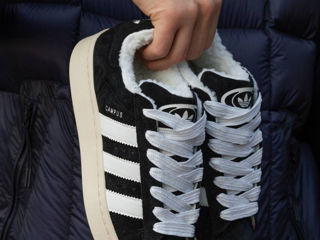 Adidas Campus Black Unisex cu blana/с мехом foto 7