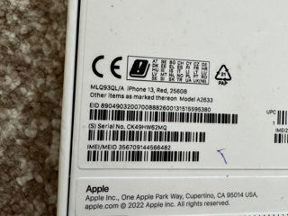 Iphone 13 256gbb Red Product   Sigilat  Original  Garantie Apple  Neverlock  Orice Sim foto 3