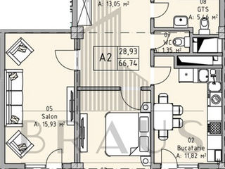 Apartament cu 2 camere, 66 m², Ciocana, Chișinău foto 7