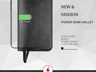 Cadou perfect portmoneu cu powerbank  negru eco piele (кашылёк + powerbank) absolut nou.. super cado foto 4