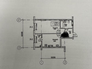 1-комнатная квартира, 46 м², Буюканы, Кишинёв