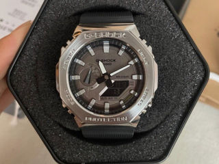 Casio G-SHOCK GM2100 Men's Silver Case Black Band Quartz Watch Black