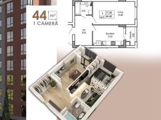 Apartament cu 1 cameră, 46 m², Centru, Ghidighici, Chișinău mun. foto 6
