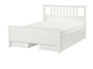 Pat IKEA Hemnes White/Luroy180x200 cm (4 cutii depozitare) foto 2