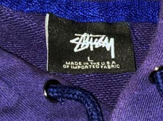Stussy fuzzy dice hoodie, purple