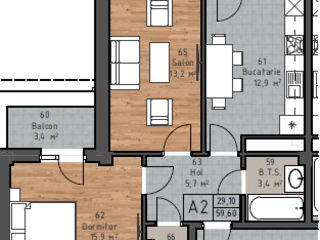 Complex nou apartament cu 2 camere bloc nou str. Alexandru cel Bun or. Ialoveni foto 3