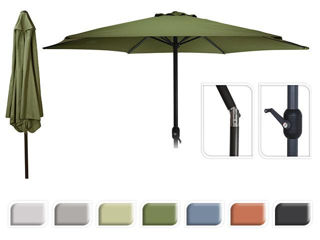 Umbrela Pentru Terasa D2.7M Cu Picior Flexibi, 6 Spite, 7 Culori foto 1