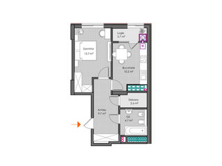 Apartament cu 1 cameră, 44 m², Centru, Ialoveni foto 5
