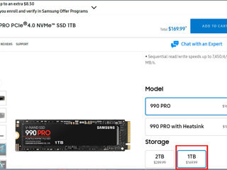 Samsung SSD 990 PRO M.2 - 1TB Новый запечатанный! Super price! 100% Original!Samsung SSD 990 PRO M.2 foto 3
