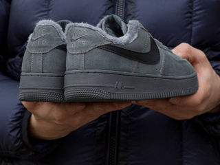 Nike Air Force 1 Low Grey  Unisex Suede cu blana/с мехом foto 5