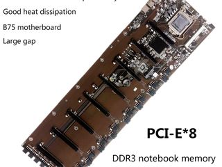 ID-171: 8 PCI Mining B75-BTC Motherboard LGA 1155 DDR3 16G SATA3 USB3.0 - Материнская плата foto 4