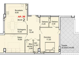 Apartament cu 3 camere, 89 m², Centru, Orhei foto 3