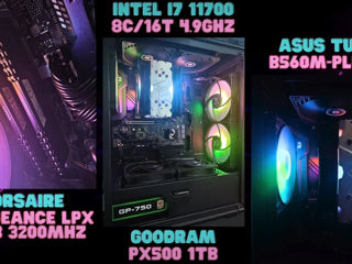 i7 11700 8 cores/16 threads 4.9GHz..asus TUF b560m gaming..Corsair 16gb..1Tb disponibil in trade-in foto 1