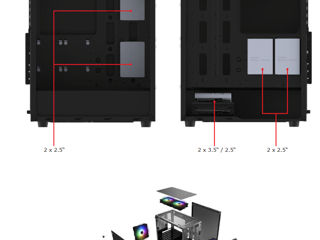 Case carcasă Xilence X512.RGB  ATX + 1 ARGB fan / корпус + 1 ARGB вентилятор + RGB controller foto 17