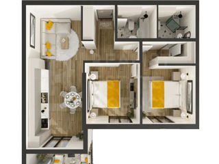 Apartament cu 2 camere,  Durlești,  Chișinău,  Chișinău mun. foto 5