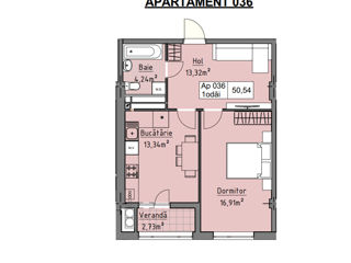 Apartament cu 1 cameră, 51 m², Poșta Veche, Chișinău foto 2