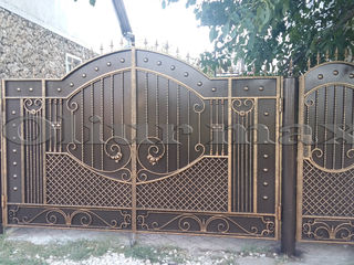 Porți,  copertine, garduri, balustrade,gratii, uși metalice, alte confecții din fier forjat. foto 3