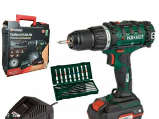 Parkside Pabs 20-li E6 Cordless Drill Set 20v + Battery/charger