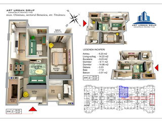 Art urban grup ,botanica ,2 camere 65 m2 ,prima rată 14230 € ,bloc clasa premium, de la constructor! foto 5