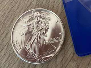 1990 Walking Liberty One Dollar Silver foto 1