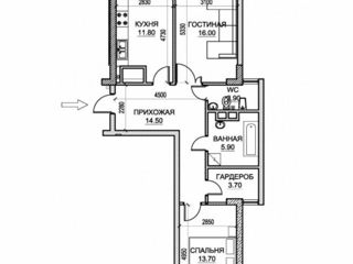 2-х комнатная квартира, 74 м², Чокана, Кишинёв